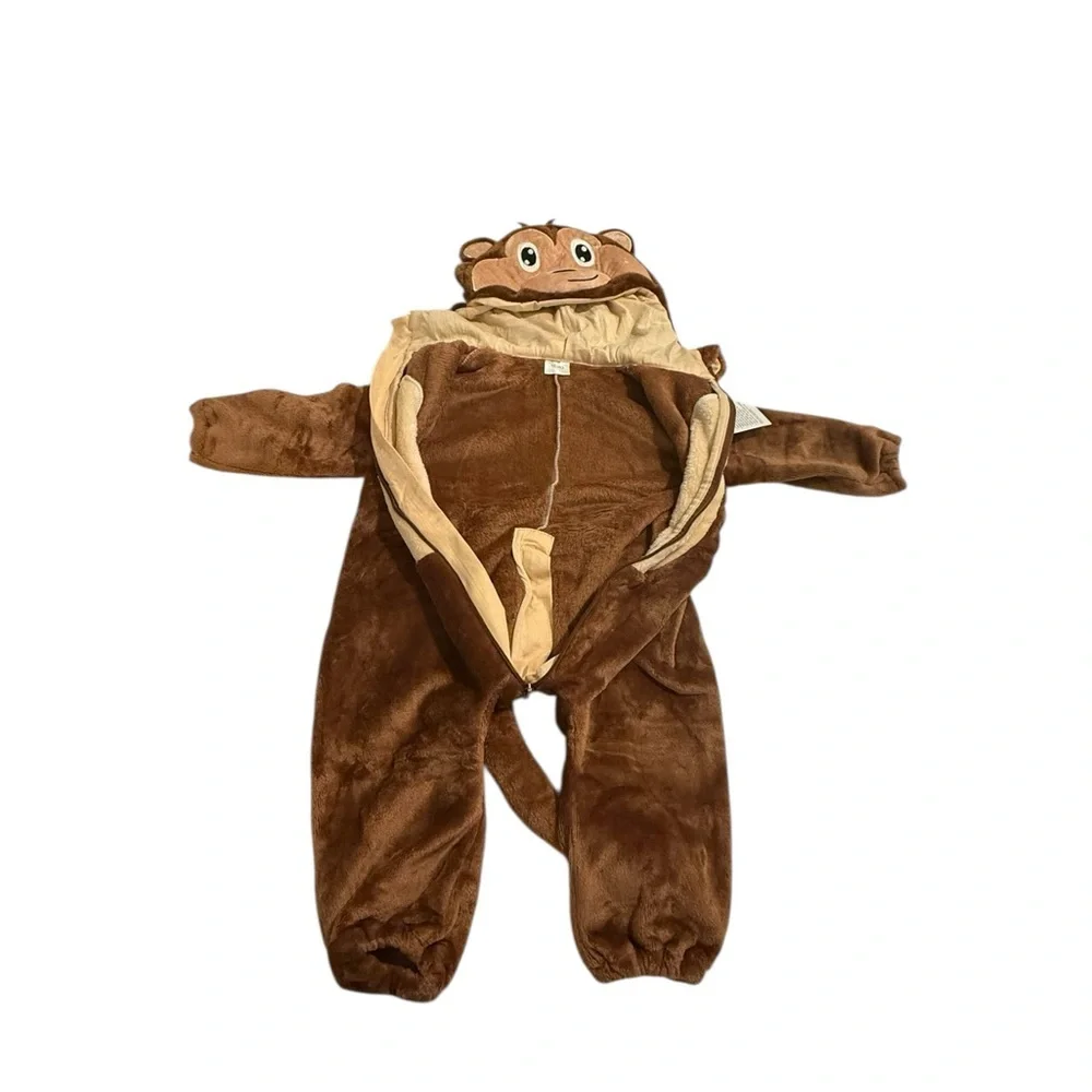 Kids Monkey Plush Hooded Onesie Play Party Costume Halloween by MCM